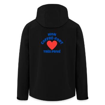 amour, amour sincère, coffre-fort - Veste softshell homme en polyester recyclé Stanley/Stella - noir - Dos - AI Model Male 185 light (185cm)