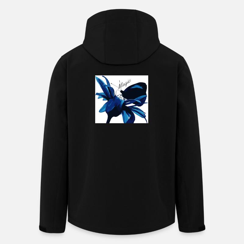 Fleur Bleue Magie avec Magie - Veste softshell homme en polyester recyclé Stanley/Stella - noir
