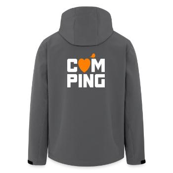 Camping Spatz Heart Camper Cool Quotes Fan Holiday - Men’s Recycled Softshell Jacket by Stanley/Stella - anthracite - Back - AI Model Male 185 light (185cm)