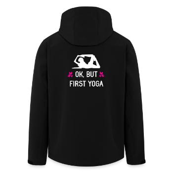 Ok, But First Yoga - Men’s Recycled Softshell Jacket by Stanley/Stella - black - Back - AI Model Male 185 light (185cm)