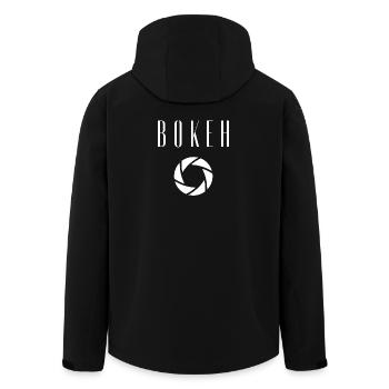 Bokeh Aperture Photography Camera Lens Shirt - Men’s Recycled Softshell Jacket by Stanley/Stella - black - Back - AI Model Male 185 light (185cm)
