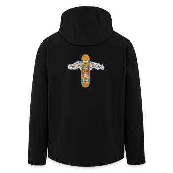Skateboard wings - Recycelte Männer Softshell-Jacke von Stanley/Stella - Schwarz - Hinten - AI Model Male 185 light (185cm)