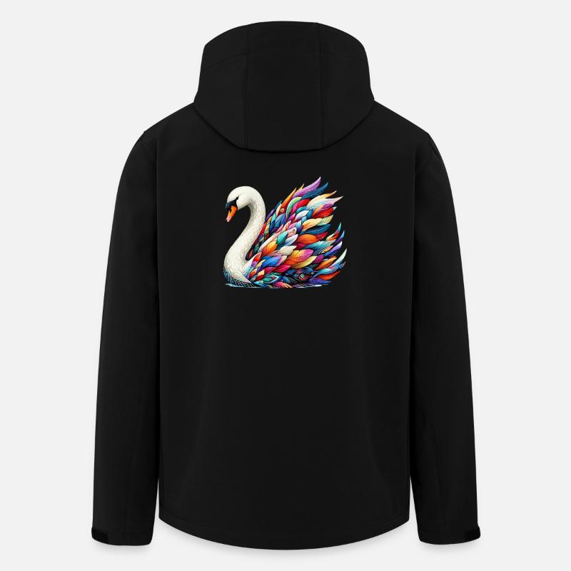 Schwan - Recycelte Männer Softshell-Jacke von Stanley/Stella - Schwarz