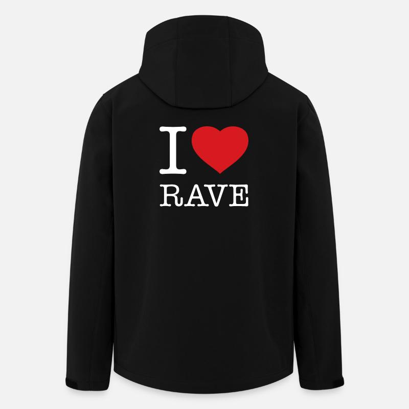 I LOVE RAVE - Men’s Recycled Softshell Jacket by Stanley/Stella - black