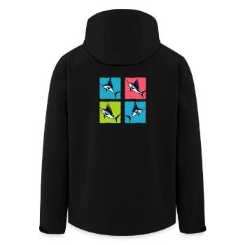 Schwertfisch - Recycelte Männer Softshell-Jacke von Stanley/Stella - Schwarz - Hinten - AI Model Male 185 light (185cm)