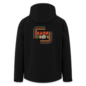 Critique de la télévision rétro des années 80 - Veste softshell homme en polyester recyclé Stanley/Stella - noir - Dos - AI Model Male 185 light (185cm)