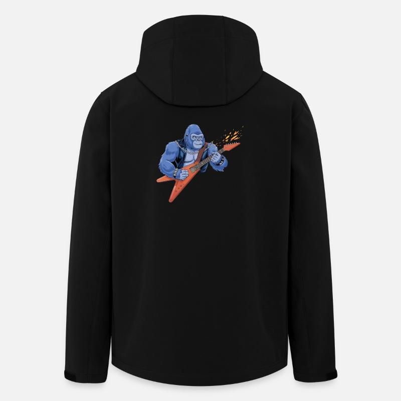 Rockin' Gorilla - Recycelte Männer Softshell-Jacke von Stanley/Stella - Schwarz