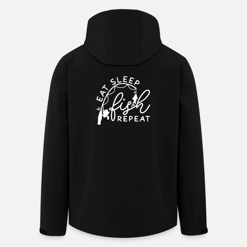 Sleep Fish Repeat Design - Men’s Recycled Softshell Jacket by Stanley/Stella - black