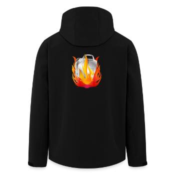 Cartouche d’essence chromée brûlante dans un style rétro - Veste softshell homme en polyester recyclé Stanley/Stella - noir - Dos - AI Model Male 185 light (185cm)