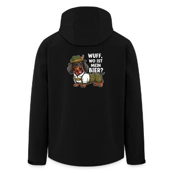 Wuff, wo ist mein Bier ? - Recycelte Männer Softshell-Jacke von Stanley/Stella - Schwarz - Hinten - AI Model Male 185 light (185cm)