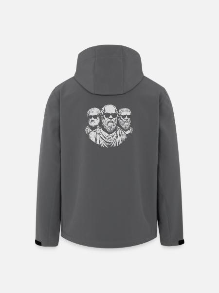 Socrate, Aristote et Platon avec des lunettes noires - Veste softshell homme en polyester recyclé Stanley/Stella - noir