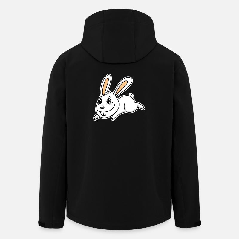 Cute Bunny Illustration Rabbit White - Men’s Recycled Softshell Jacket by Stanley/Stella - black