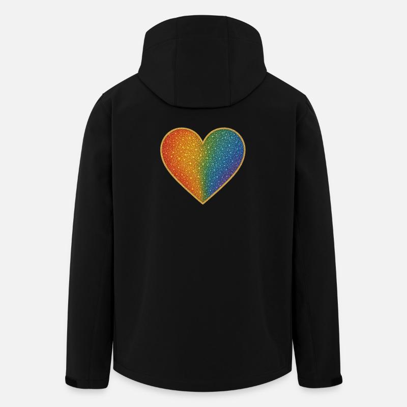 Funkelndes Regenbogenherz Design - Recycelte Männer Softshell-Jacke von Stanley/Stella - Schwarz