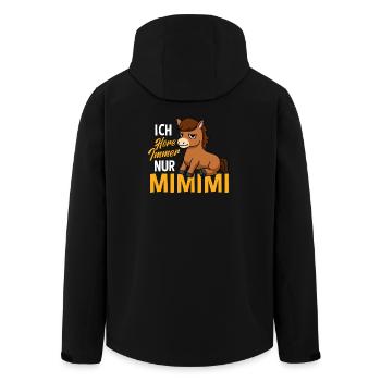 Ich Höre Immer Nur Ein Mimimi Pferd - Recycelte Männer Softshell-Jacke von Stanley/Stella - Schwarz - Hinten - AI Model Male 185 light (185cm)