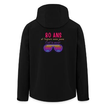 80 Jahre alt und immer noch so jung wie eh und je Das ist das Geheimnis - Recycelte Männer Softshell-Jacke von Stanley/Stella - Schwarz - Hinten - AI Model Male 185 light (185cm)