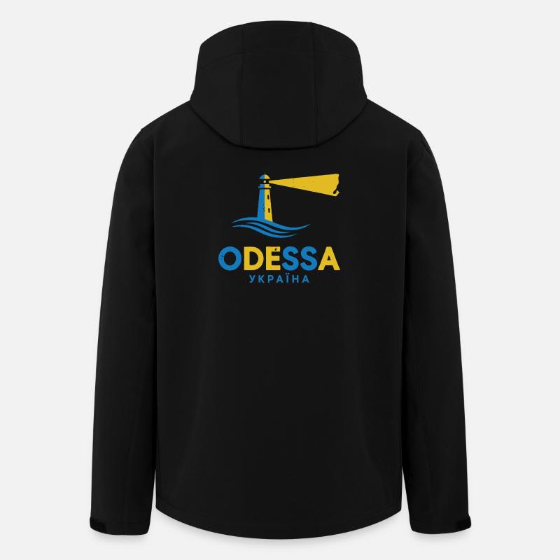 Odessa Lighthouse Night Scene Tee - Men’s Recycled Softshell Jacket by Stanley/Stella - black