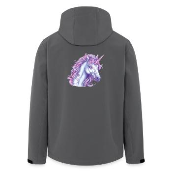 Enchanted Unicorn Magical Expression - Men’s Recycled Softshell Jacket by Stanley/Stella - anthracite - Back - AI Model Male 185 light (185cm)