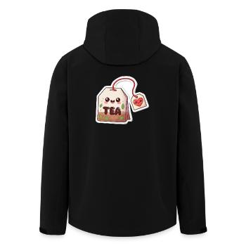Kawaii Teebeutel Herzdesign - Recycelte Männer Softshell-Jacke von Stanley/Stella - Schwarz - Hinten - AI Model Male 185 light (185cm)