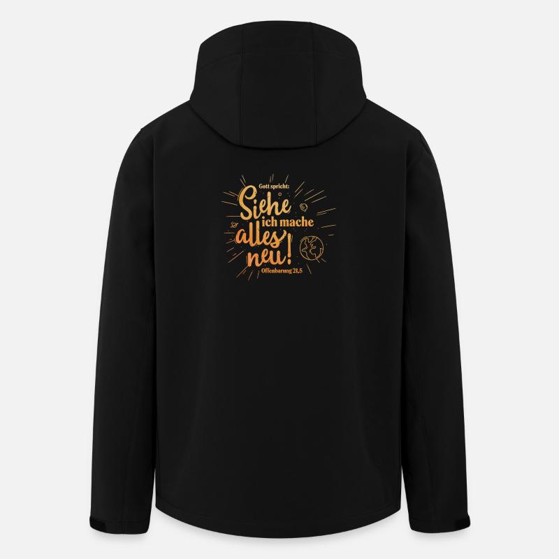 Siehe, ich mache alles neu - Recycelte Männer Softshell-Jacke von Stanley/Stella - Schwarz