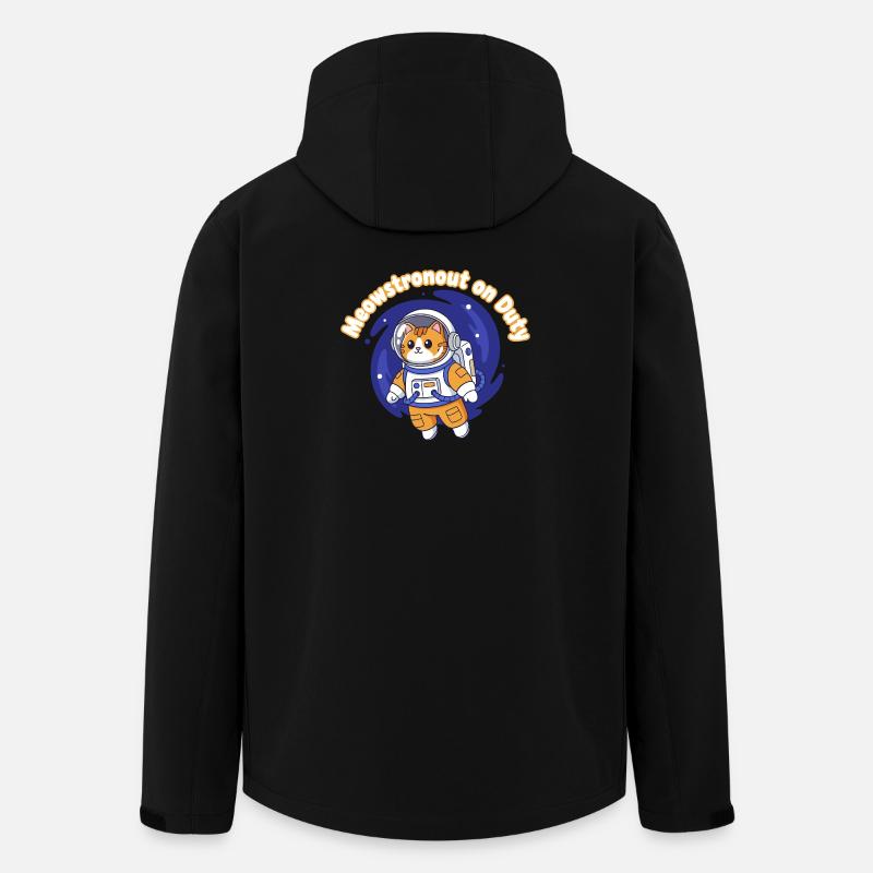 Meowstronaut On Duty - Recycelte Männer Softshell-Jacke von Stanley/Stella - Schwarz
