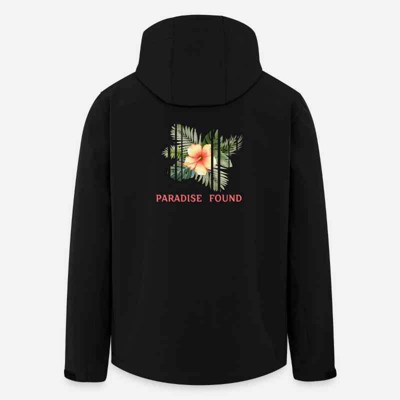 Fragmentiertes Hibiskus-Tropenparadies - Recycelte Männer Softshell-Jacke von Stanley/Stella - Schwarz