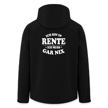 Rente Selbstbewusst Spruch - Recycelte Männer Softshell-Jacke von Stanley/Stella - Schwarz - Hinten - AI Model Male 185 light (185cm)