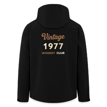 Vintage 1977 – Whiskey Club Retro Geburtsjahr - Recycelte Männer Softshell-Jacke von Stanley/Stella - Schwarz - Hinten - AI Model Male 185 light (185cm)