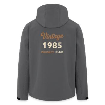 Vintage 1985 – Whiskey Club Retro Geburtsjahr - Recycelte Männer Softshell-Jacke von Stanley/Stella - Schwarz - Hinten - AI Model Male 185 light (185cm)