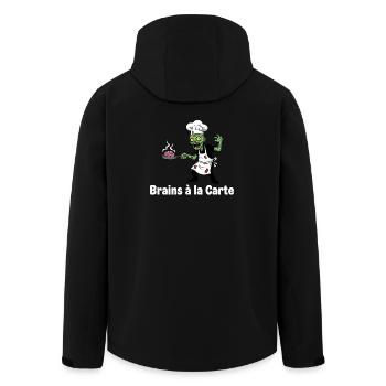 Zombie Chef Brains à la Carte Design - Men’s Recycled Softshell Jacket by Stanley/Stella - black - Back - AI Model Male 185 light (185cm)