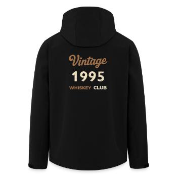 Vintage 1995 – Whiskey Club Retro Geburtsjahr - Recycelte Männer Softshell-Jacke von Stanley/Stella - Schwarz - Hinten - AI Model Male 185 light (185cm)