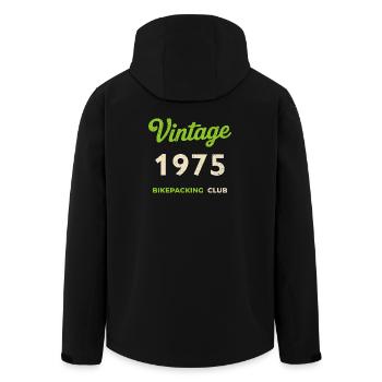 Vintage 1975 – Bikepacking Club Retro Geburtsjahr - Recycelte Männer Softshell-Jacke von Stanley/Stella - Schwarz - Hinten - AI Model Male 185 light (185cm)