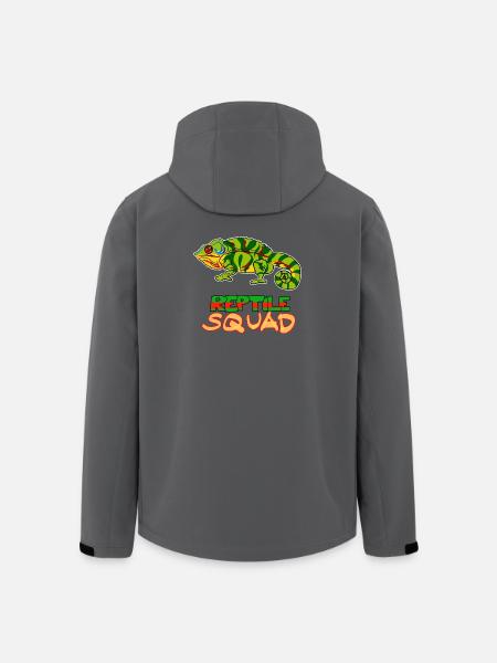 Reptile Squad Bunte Chamäleon-Kunst - Recycelte Männer Softshell-Jacke von Stanley/Stella - Schwarz