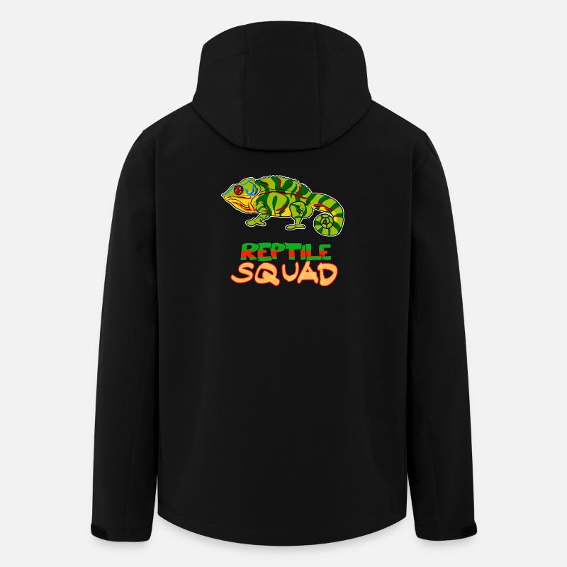 Reptile Squad Bunte Chamäleon-Kunst - Recycelte Männer Softshell-Jacke von Stanley/Stella - Schwarz