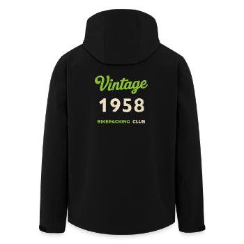 Vintage 1958 – Bikepacking Club Retro Geburtsjahr - Recycelte Männer Softshell-Jacke von Stanley/Stella - Schwarz - Hinten - AI Model Male 185 light (185cm)