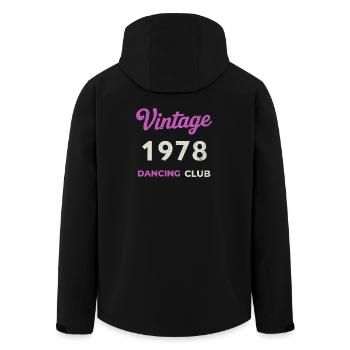 Vintage 1978 – Année de naissance rétro du Dancing Club - Veste softshell homme en polyester recyclé Stanley/Stella - noir - Dos - AI Model Male 185 light (185cm)