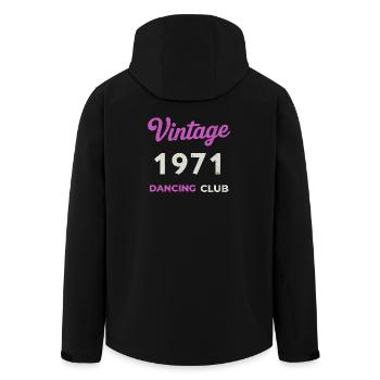 Vintage 1971 – Dancing Club Retro Birth Year - Men’s Recycled Softshell Jacket by Stanley/Stella - black - Back - AI Model Male 185 light (185cm)