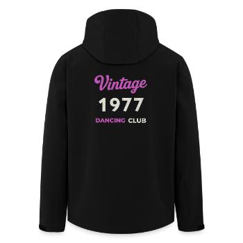 Vintage 1977 – Dancing Club Retro Birth Year - Men’s Recycled Softshell Jacket by Stanley/Stella - black - Back - AI Model Male 185 light (185cm)