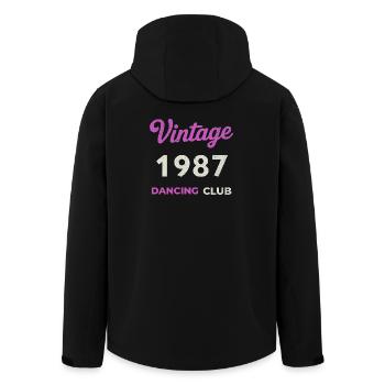 Vintage 1987 – Dancing Club Année de naissance rétro - Veste softshell homme en polyester recyclé Stanley/Stella - noir - Dos - AI Model Male 185 light (185cm)