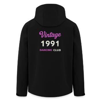 Vintage 1991 – Dancing Club Retro Geburtsjahr - Recycelte Männer Softshell-Jacke von Stanley/Stella - Schwarz - Hinten - AI Model Male 185 light (185cm)
