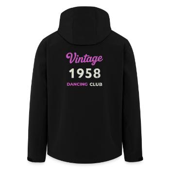 Vintage 1958 – Dancing Club Retro Geburtsjahr - Recycelte Männer Softshell-Jacke von Stanley/Stella - Schwarz - Hinten - AI Model Male 185 light (185cm)