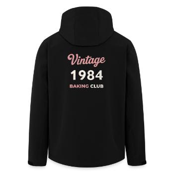 Vintage 1984 – Baking Club Retro Geburtsjahr - Recycelte Männer Softshell-Jacke von Stanley/Stella - Schwarz - Hinten - AI Model Male 185 light (185cm)