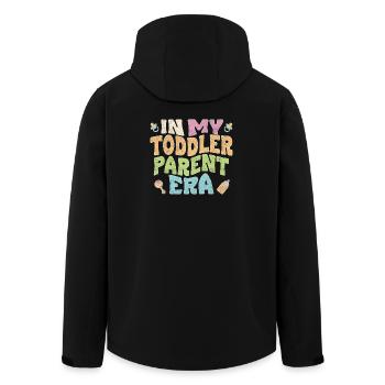 In my toddler parent era - Men’s Recycled Softshell Jacket by Stanley/Stella - black - Back - AI Model Male 185 light (185cm)