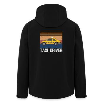 Taxi Cab Driver Vintage Checker Gift - Men’s Recycled Softshell Jacket by Stanley/Stella - black - Back - AI Model Male 185 light (185cm)