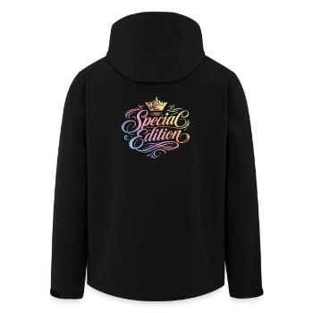 Special Edition Colorful - Men’s Recycled Softshell Jacket by Stanley/Stella - black - Back - AI Model Male 185 light (185cm)