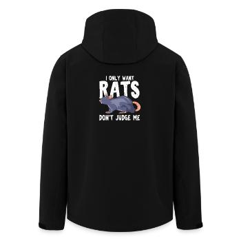 Cute Blue Rat Illustration Pet Rodent Graphic - Recycelte Männer Softshell-Jacke von Stanley/Stella - Schwarz - Hinten - AI Model Male 185 light (185cm)