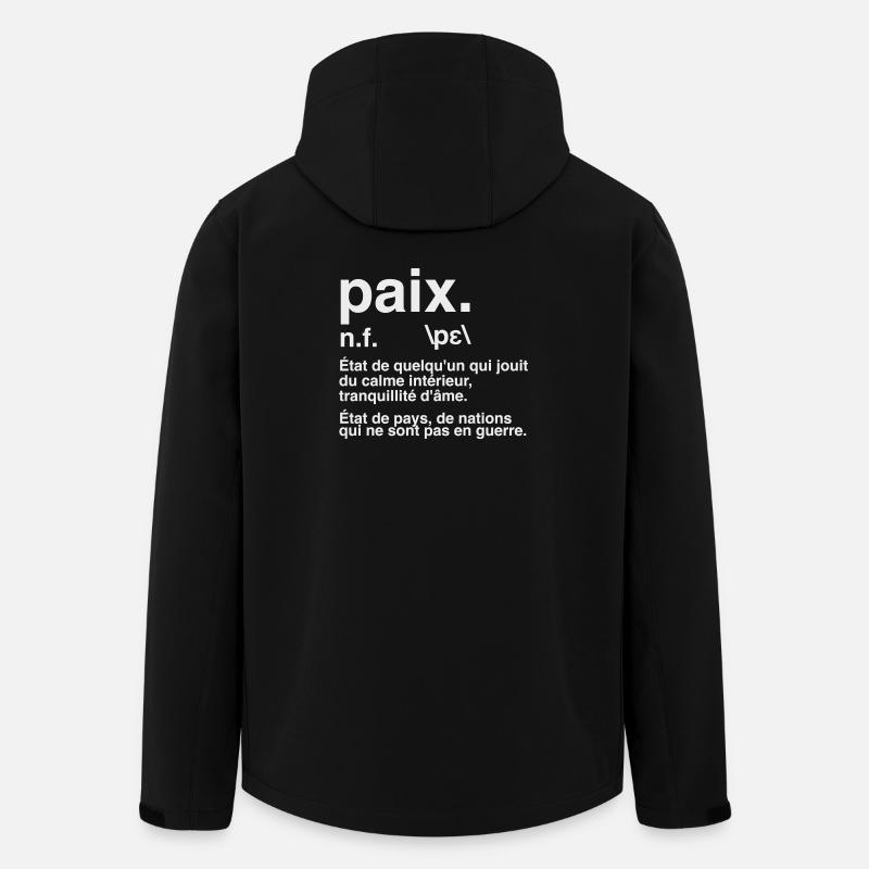Paix Définition Style Dictionnaire - Veste softshell homme en polyester recyclé Stanley/Stella - noir