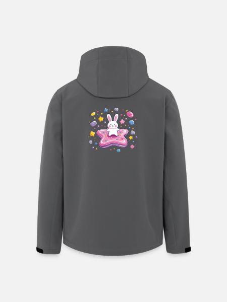 Little Rabbit on Pink Star Magic - Men’s Recycled Softshell Jacket by Stanley/Stella - black