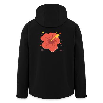 Hibiscus - Men’s Recycled Softshell Jacket by Stanley/Stella - black - Back - AI Model Male 185 light (185cm)
