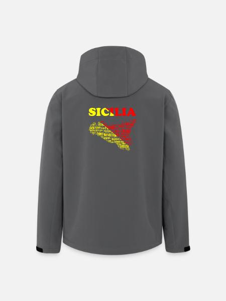 Sicily souvenir t-shirt with map and colors - Men’s Recycled Softshell Jacket by Stanley/Stella - black