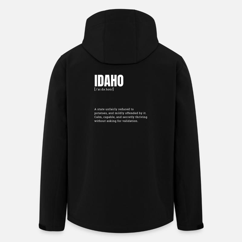 Idaho Kartoffeln Typografie - Recycelte Männer Softshell-Jacke von Stanley/Stella - Schwarz